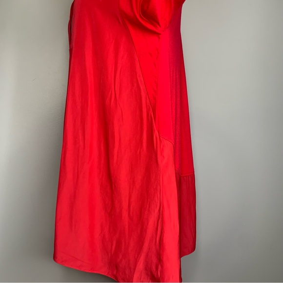 Mela Purdie Watermelon Pink V-Neck Pullover Contrast Material Tunic Top Size L - Picture 7 of 12